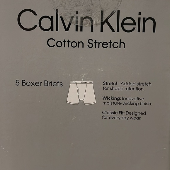 Calvin Klein Cotton Stretch Boxer Briefs - White - Size M - Pack of 5 - Picture 6 of 6